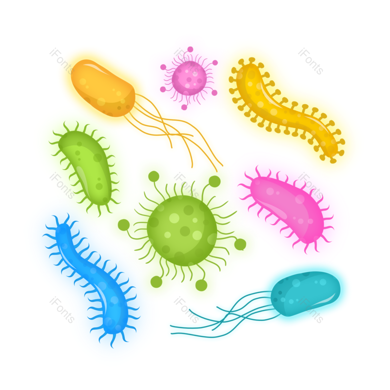 细菌图片,病毒元素,微生物PNG,医疗保健免抠素材